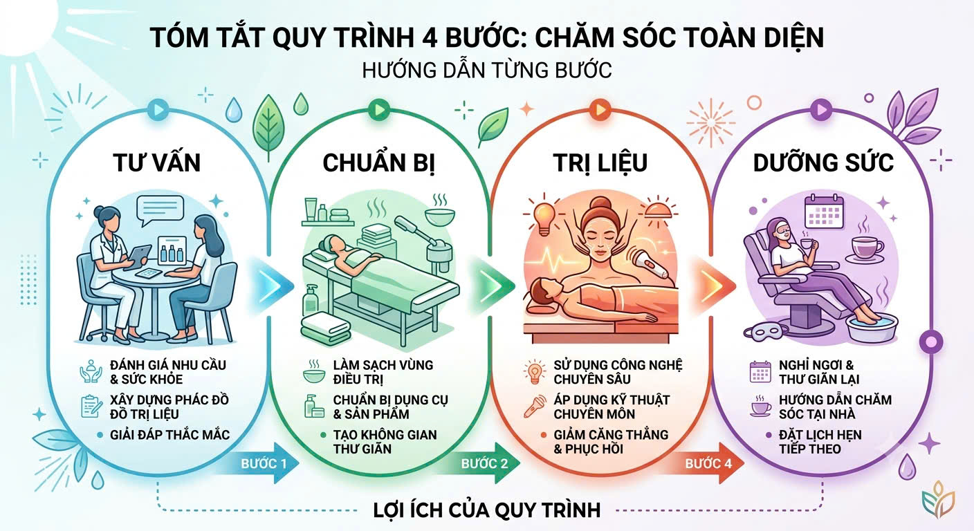 Các bước quy trình massage cho nữ tại nhà từ tư vấn đến trị liệu