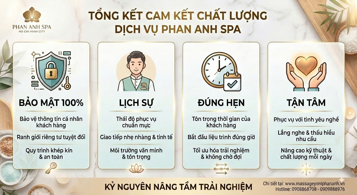 Cam kết chất lượng dịch vụ massage Yoni Phú Nhuận uy tín và bảo mật
