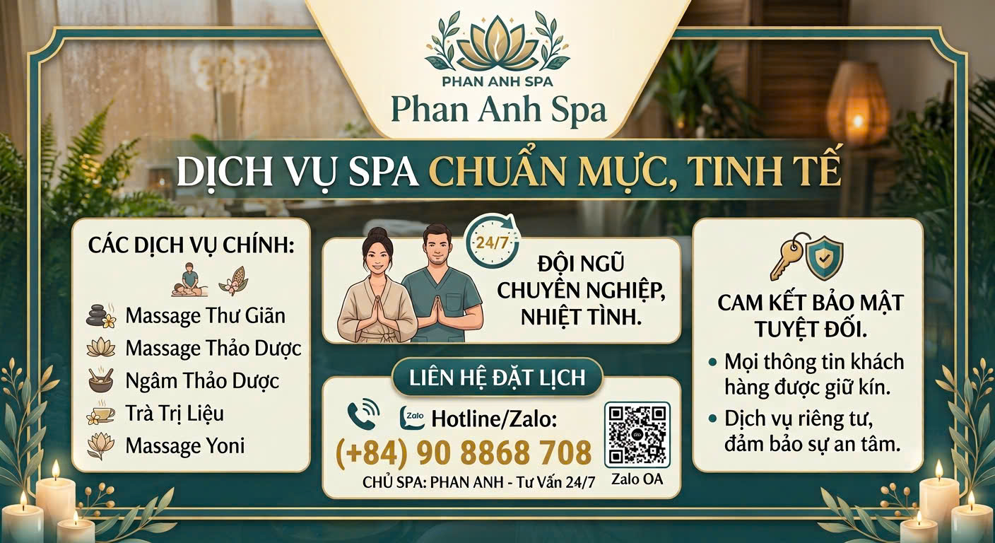 Liên hệ đặt lịch massage Yoni tận nhà khách sạn Quận 1 Phan Anh Spa