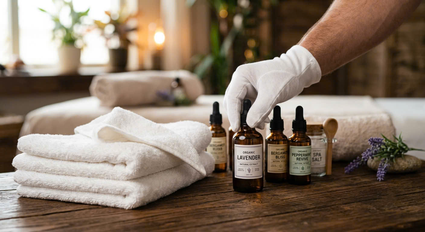 Quy trình vệ sinh khử khuẩn và tinh dầu organic an toàn trong dịch vụ massage Yoni Quận 1
