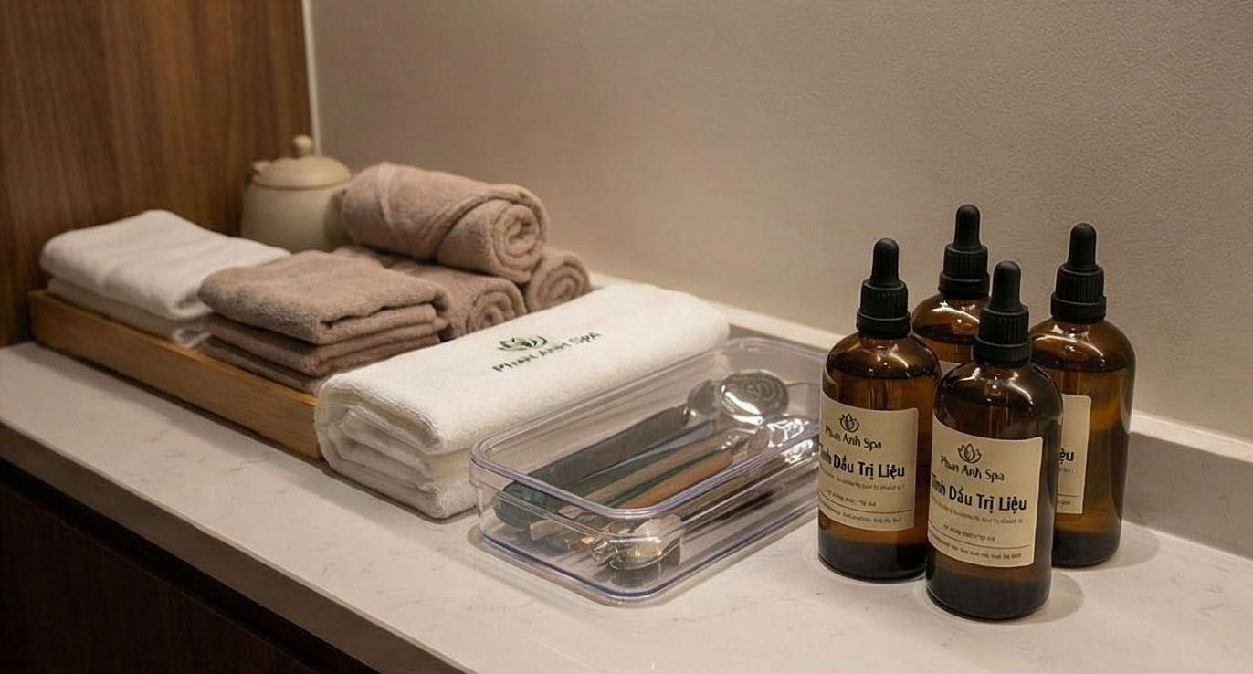 Quy trình vệ sinh khử khuẩn và tinh dầu organic an toàn trong dịch vụ massage Yoni Quận 1